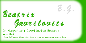 beatrix gavrilovits business card